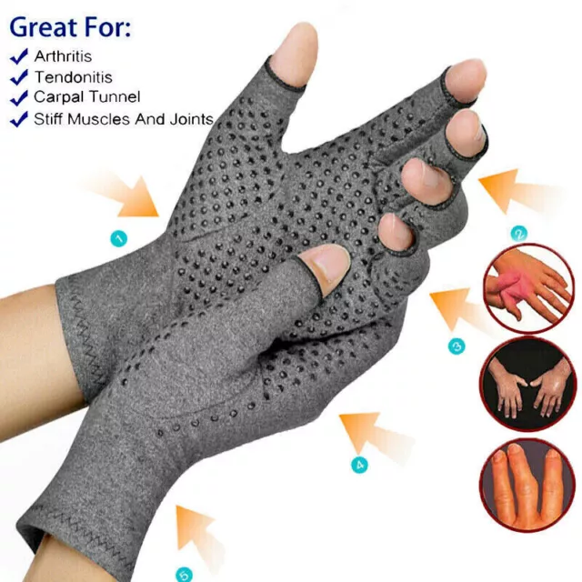 2pcs Anti Arthritis Compression Gloves Magnetic Hand Support Wrist Pain Therapy 3