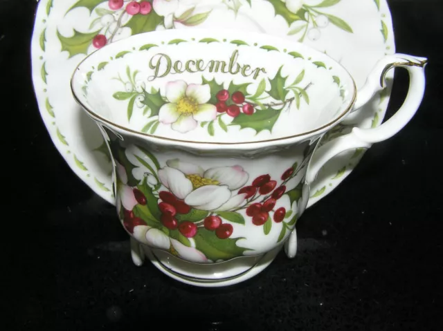 Fab Royal Albert Flower Of Month Christmas Rose December Cup Saucer Plate Trio 2