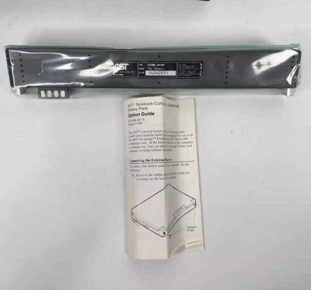 NOS Vintage AST Bravo NB Laptop Computer External Battery Pack