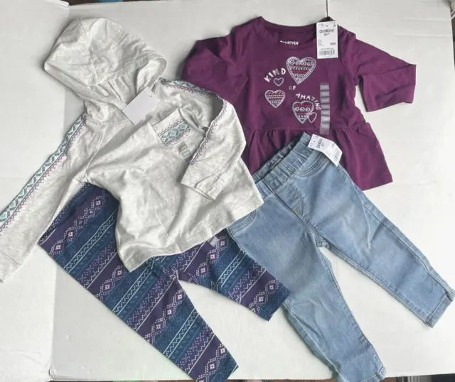 NEW LOT Beautiful Baby Girl Clothes Outfits Set 18 Months BUNDLE Oshkosh 4 Piece