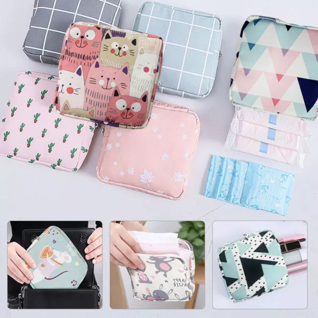 Sanitary Napkins Storage Bag Pad Holder Purse Zipped Bag Organizer Pouch Supply