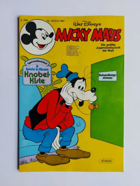 Ehapa - Micky Maus Nr. 34 / 24.08.1982 - Top Zustand / Z1 (mit Beilage)
