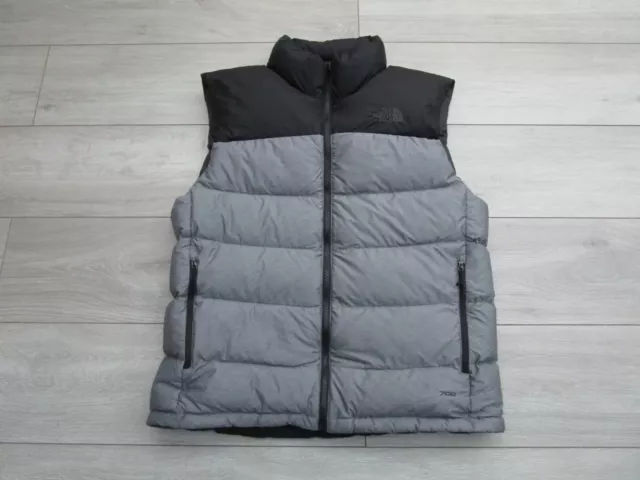 The North Face Mens Nuptse 2 Vest Gilet Goose Down 700 Fill M Grey Body Warmer