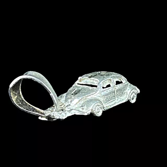 925 Sterling Silver Volkswagen Beetle Car Pendant  Handmade Taxco
