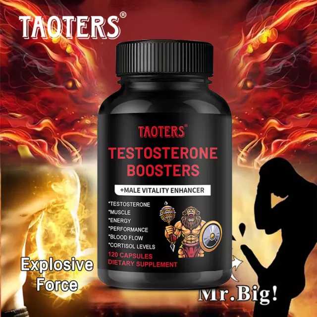 Natural Testosterone Booster 120 Capsules for Men Sexual Health Vegan