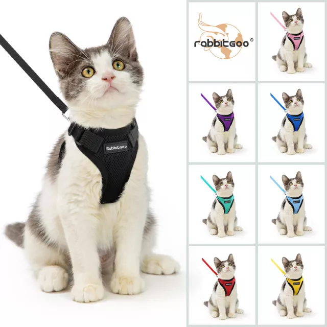 Rabbitgoo Cat Pet Harness And Lead Small Dog Puppy Adjustable Escape Proof Vest