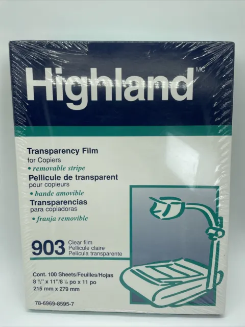 Write-On Transparency Film Sheets 8.5 x 11  100 Sheets New Sealed Highland
