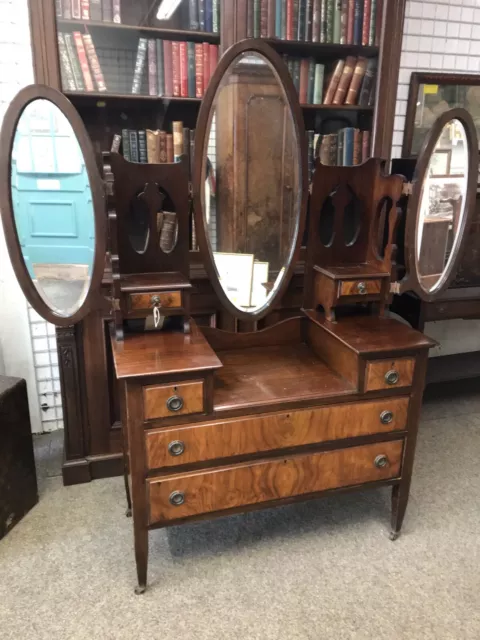 Edwardian Triple Mirror Dressing Table