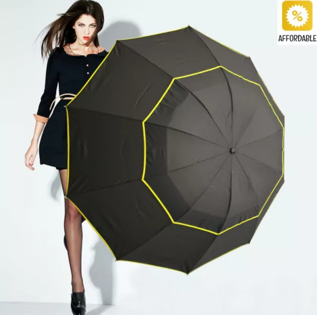 Big Umbrella Men Women Rain Windproof Sun 3 Folding Fashion Business Umbrellas