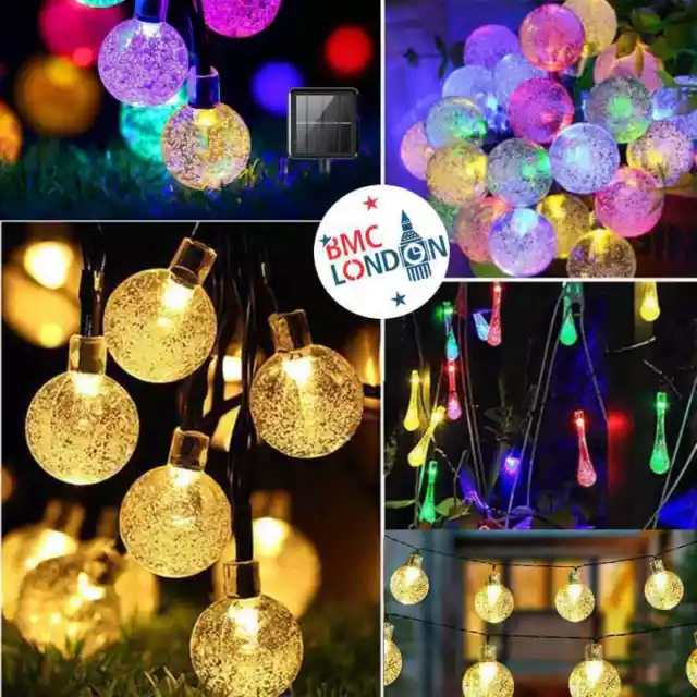 LED Ball Solar Light Party Fairy Outdoor Retro Ball String Lights Patio Garden