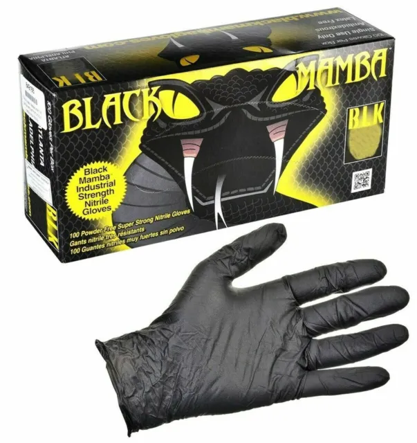 BLK-110 Black Mamba Medium Nitrile Glove 100 Per Box