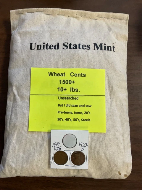 Mint Bag 1909-1958 Lincoln Wheat Penny Cent Lot ~ Mixed PDS ~ 1500 Coins + BONUS
