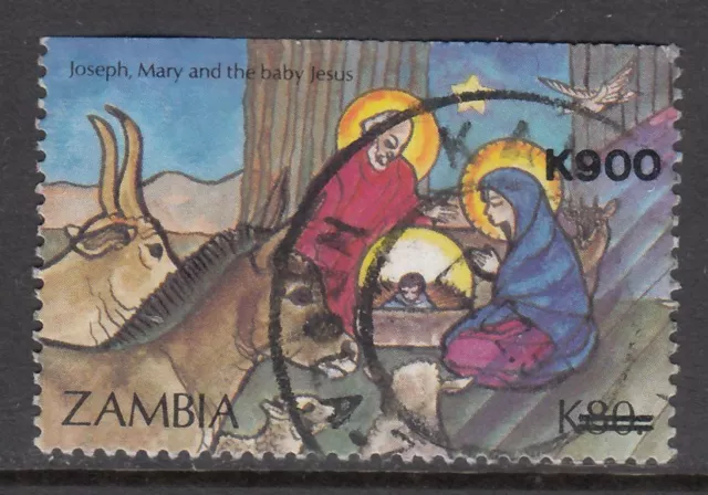 Zambia - 900k on 80k Christmas Issued (Used) 1996 (CV $6)