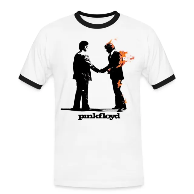 Pink Floyd Album Cover Und Logo Männer Kontrast T-Shirt