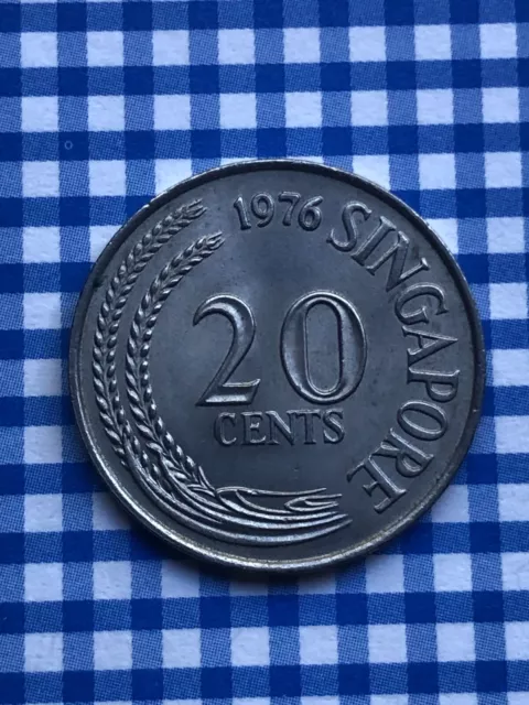 1976 SINGAPORE 20 CENT COIN (x) – VERY LIGHTLY CIRCULATED