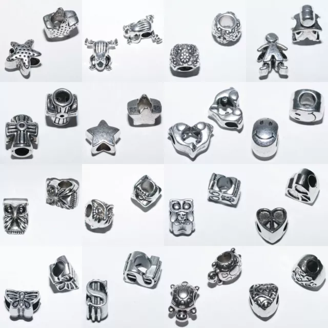 2 Stk Charms aus Metall (1 Stk/0,75€) Metallperlen Großlochperlen 1220