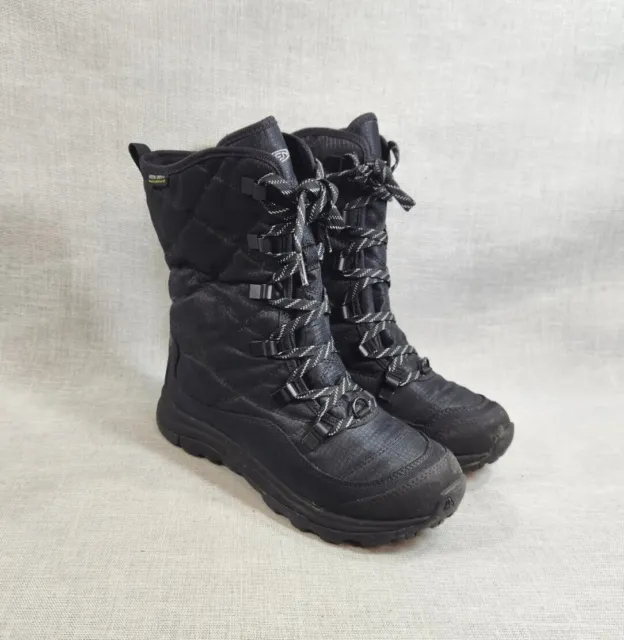 KEEN Womens Waterproof Lace-Up Tall Winter Boots Size 7 Black Shoes