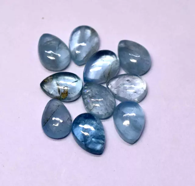 100% Naturel 29.55 TCW Bleu Aigue-marine Brésilienne Cabochon 10X8 MM...