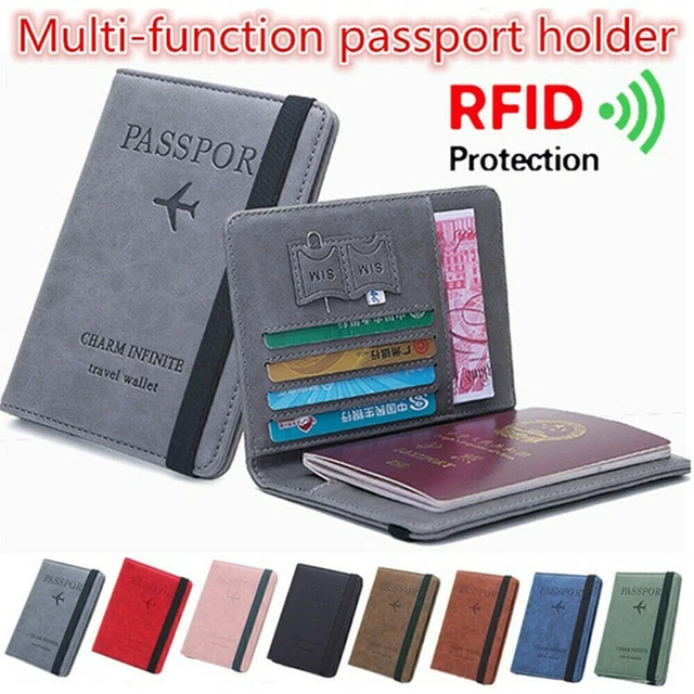 Travel Passport ID Wallet Holder Cover RFID Blocking Card Case Cover Leather UK