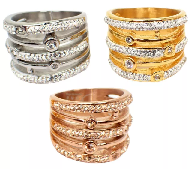 Anneaux en Acier Inoxydable Bague pour Femme Bande Couple Argent Rose Or %