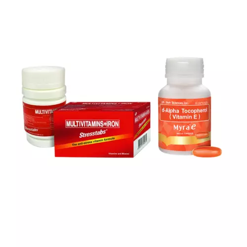 Stresstabs Multivitamins + Iron 30 Tablets & Myra E 400 IU Vitamin E 30 Capsules
