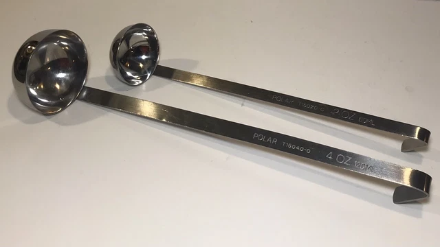Set Of 2 Polar Stainless Steel Ladles 2 oz (60ml) 4 oz (120ml) Commercial Ladle