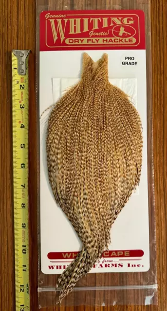 Whiting Pro Grade Barred Medium Ginger Rooster Cape, Neck, Fly Tying