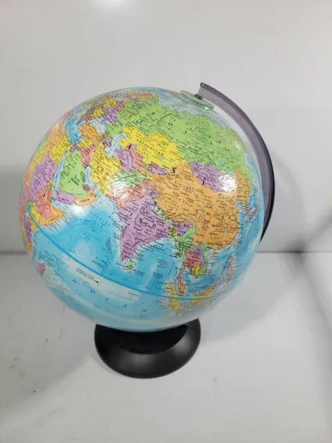 1990s 12'' World Globe Globemaster Rotating World Map Desktop Geography & stand