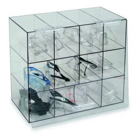 Zoro Select 4Gmr7 Prot Eyewear Disp,Case W/ Door,Clr,Petg