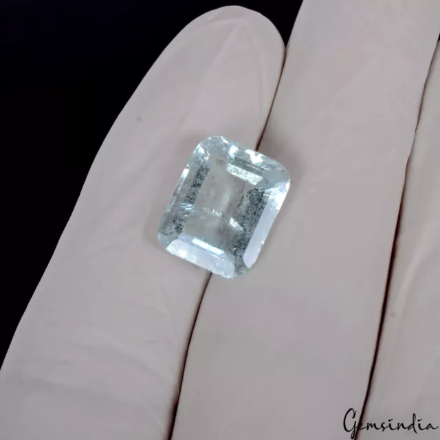 7.75 Cts Natural Aquamarine Blue Color Octagon Cut Untreated/Unheated Gemstone