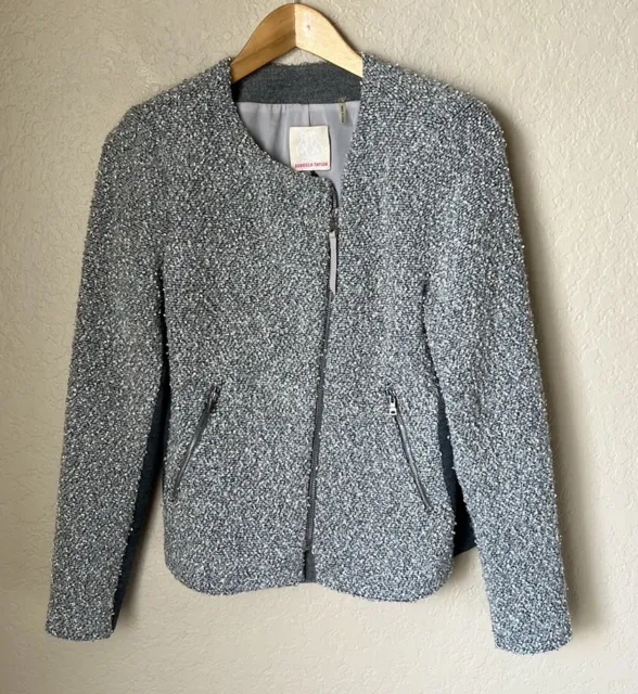 Rebecca Taylor Grey Tweed Knit Jacket