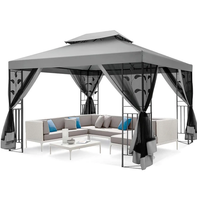 3x3/3x4m Pavillon Wasserdicht Faltbar Gartenpavillon Wasserdicht mit Moskitonetz