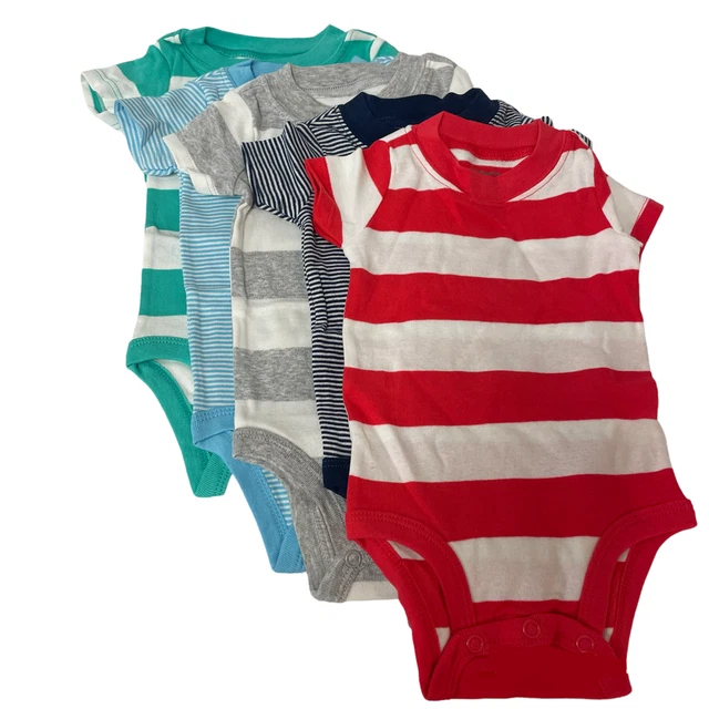 Baby Boys Infants Short Sleeves 5 Pack Bodysuits By Carters Choose Size New
