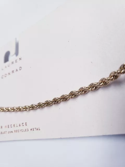 LC Lauren Conrad Gold Tone Rope Chain Choker Necklace 13" - 16" 2