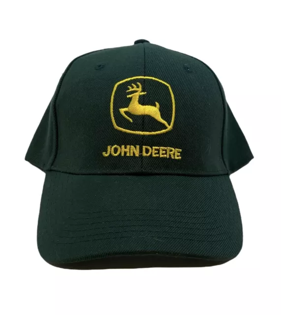 John Deere Products Large Patch Hat Cap Green Embroidered & Adjustable Band