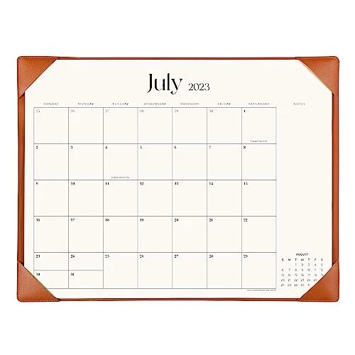 SIMPLIFIED DESK CALENDAR 20232024 with Leather Desktop Mat Large Desk
