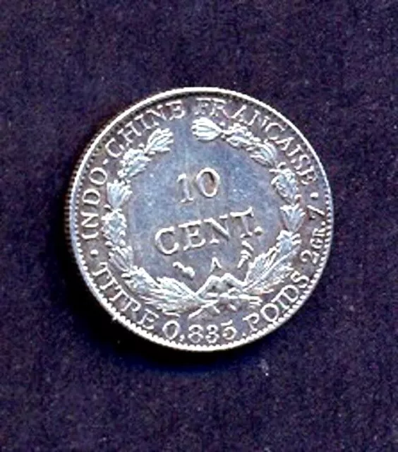 French Indo-china  SILVER COIN 1899-A 10 cents, XF UNC