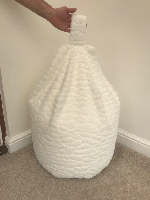 Lussuoso BeanBag Pietre Trampolino In Crema Micro Pelliccia Finta Bambino/Bambini Nuovo