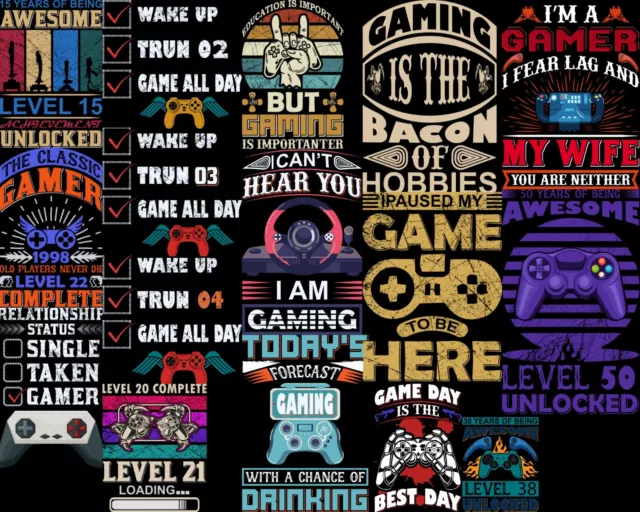 100 Gaming and Gamer Designs Bundle (DXF, EPS, PNG, SVG)