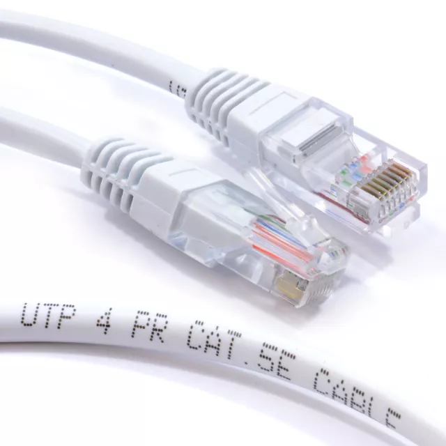 3m White Network Ethernet RJ45 Cat5E-CCA UTP PATCH 26AWG Cable Lead