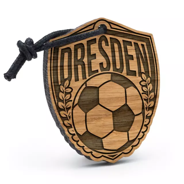 Dresden Schlüsselanhänger Holz Gravur Wappen Geschenk Idee Fußball Verein Club