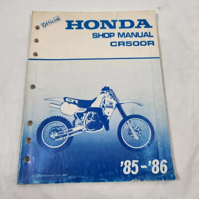 Genuine Honda Shop Service Repair Manual Book 1985 - 1986 CR500 CR 500 500R