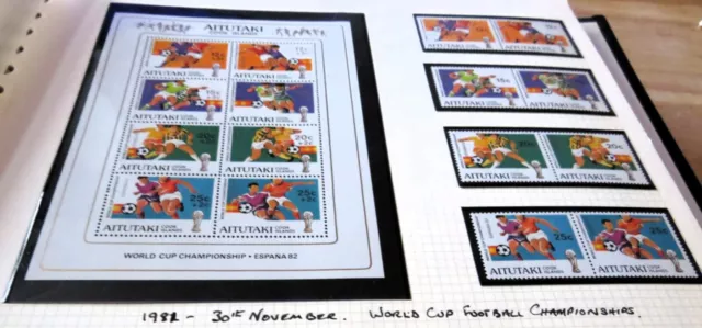 Aitutaki Cook Islands 8 Stamp 1 Mini Sheet - 1982 World Cup Football Spain - MNH