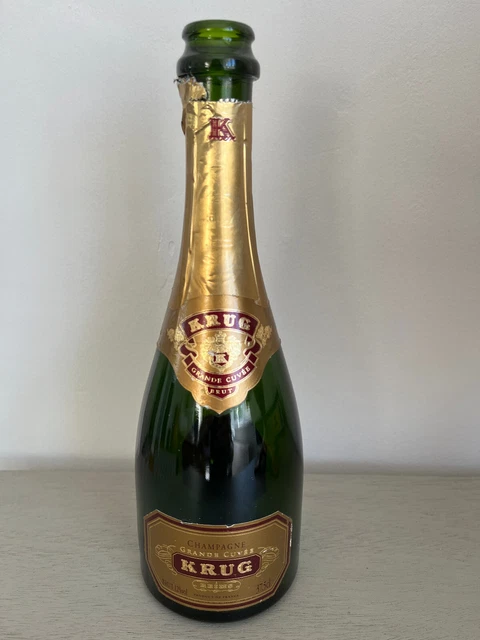 RARE SMALL BOTTLE KRUG GRANDE CUVEE BRUT REIMS • EMPTY CHAMPAGNE BOTTLE • 37.5cl