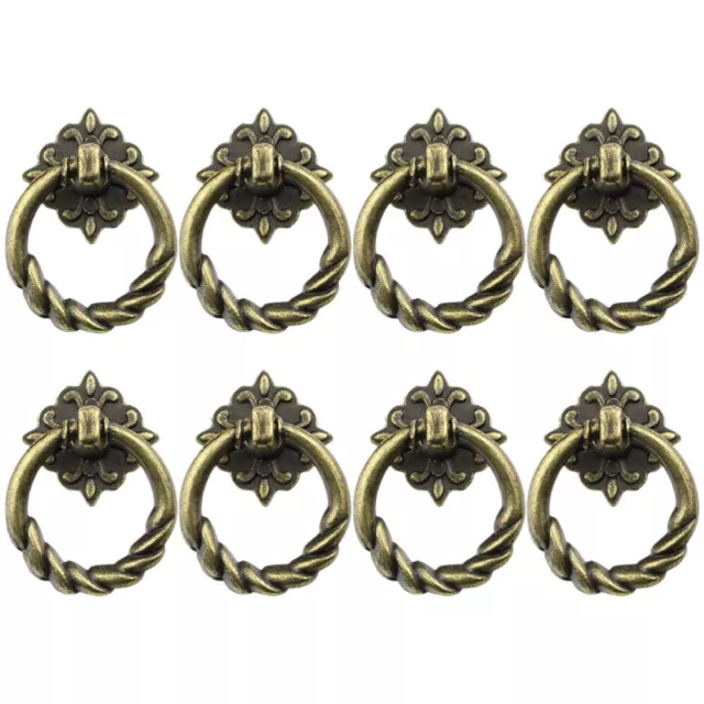 8Pcs rustics drawers pulls vintage cabinet handles drawer rings Decorative