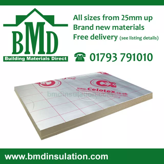 Recticel Kingspan Ecotherm Celotex insulation boards 2400x1200 x 40mm 19 sheets