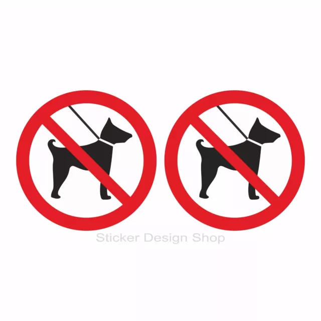 2er Set je Ø 9cm Hunde Verboten Hundeverbot Hinweisschild Aufkleber Sticker