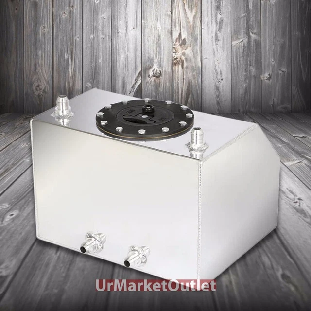 POLISH ALUMINUM 4 Gallon/15Liter Bottom Feed Gas Fuel Cell Tank/Black