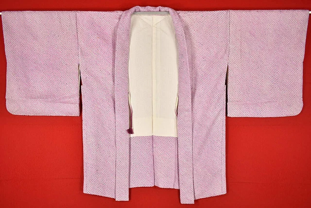 Vintage Japanese Kimono Silk Antique BORO HAORI Kusakizome SHIBORI/A421/485