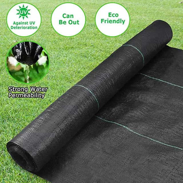 3.2 oz Heavy Duty Weed Barrier Landscape Fabric Garden Block Gardening Cover Mat 2